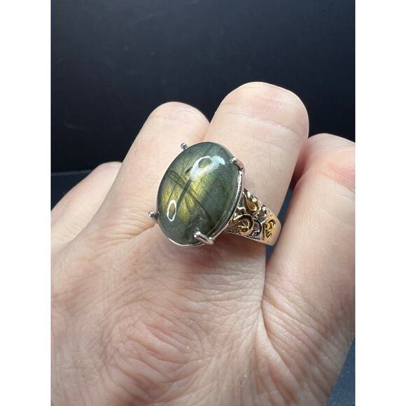 NEW Karis labradorite two toned ring size 9 - Picture 4 of 15